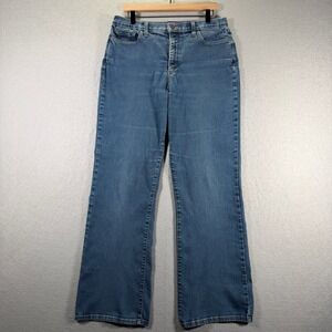 NYDJ Women's Blue Denim Jeans Bootcut Flared Leg Comfortable Classic Fit Size 14